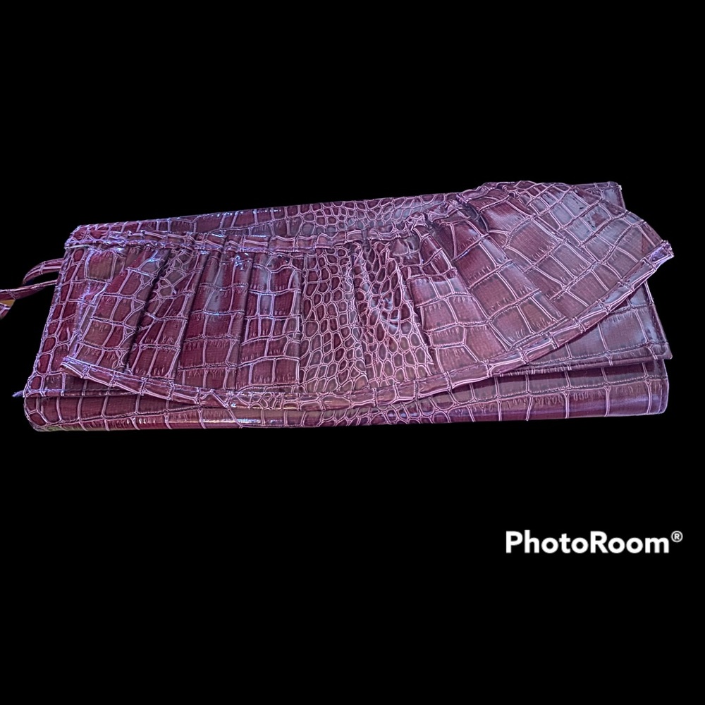 Vintage Giannini Faux Leather Burgundy Clutch